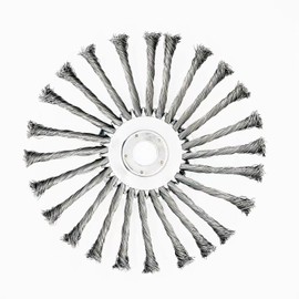 YUET Weed Brush Grass Trimmer Professional Wild Herb Brush for Brush Cutter Brush Cutter Round Brush 250 x 25.4 mm Bore for Effective Weed Removal Moss Removal (10 Inches)