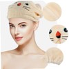 WOONEKY Comfortable Cartoon Fleece Hair Towel Quick Drying Water Absorption