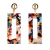 Clip On Earrings - Gold Plated Drop With Multi Coloured