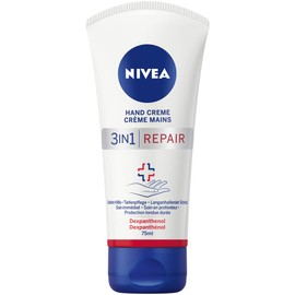 NIVEA 3-in-1 hand cream (75 ml), rich skin cream with dexpanthenol for intensive care, hand care for very dry and cracked hands