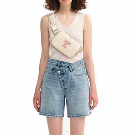 Riñonera para niñas y mujeres, bandolera para cintura personalizada, Caqui, T