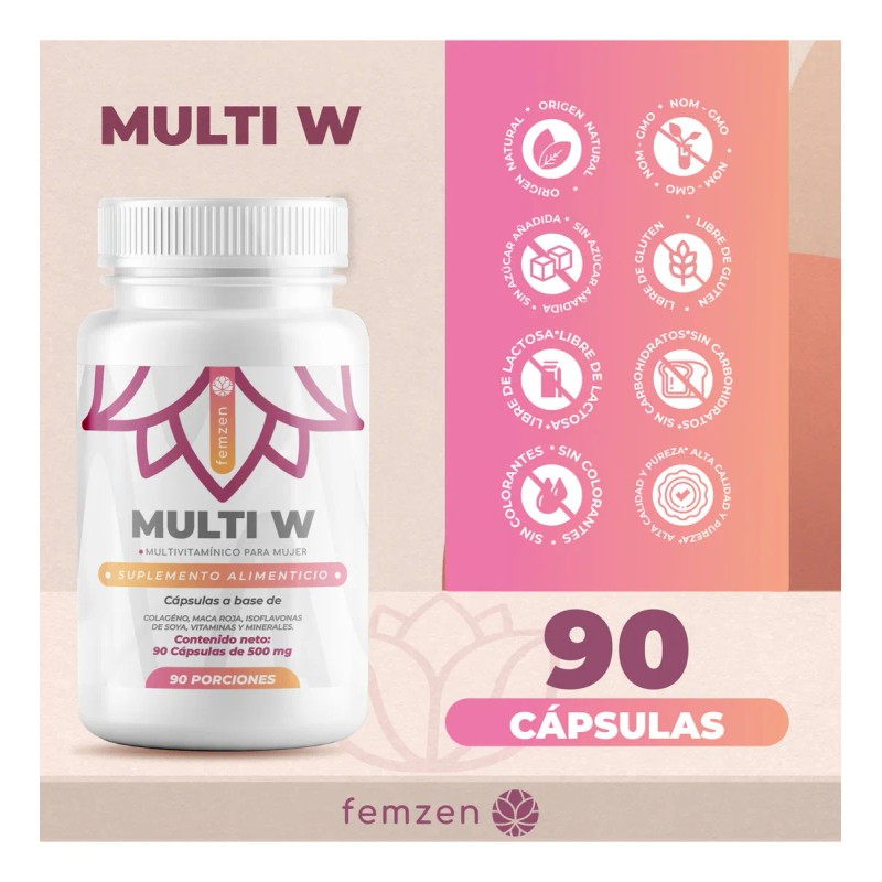 Multivitamínico De Mujer Vitaminas 90 Cápsulas Sabor Sin Sabor