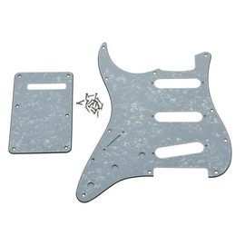 KAISH Lefty ST/Strat Style SSS Pickguard Left Handed Tremolo Trem Cover Back Plate for USA/Mexico Stratocaster/Strat White Pearl