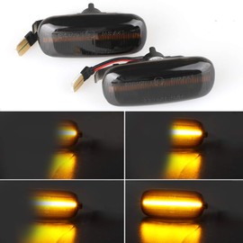 2 Pcs Dynamic Amber LED Side Marker Indicator Light for A4 S4 B6 B7 A6 C5 Tt A8 Replace Oem Side Marker Light