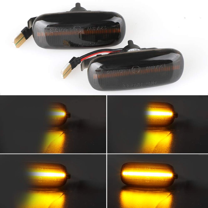 2 Pcs Dynamic Amber LED Side Marker Indicator Light for