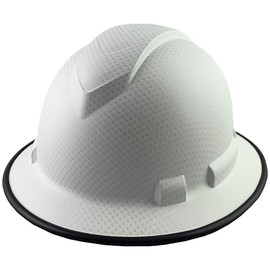 Ridgeline Full Brim Patterned Hardhat with Protective Edge with 4 Point Suspension - Matte White Graphite Pattern