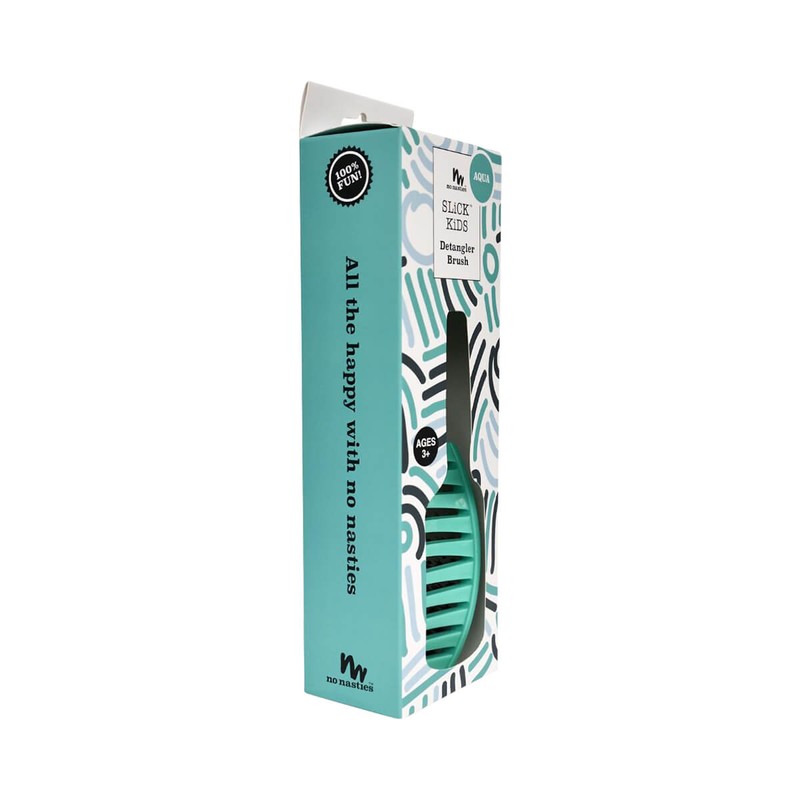 No Nasties SLiCK KiDS Detangler Brush, Aqua