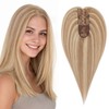 Hairro Human Hair Toppers For Women No Bangs Remy Short