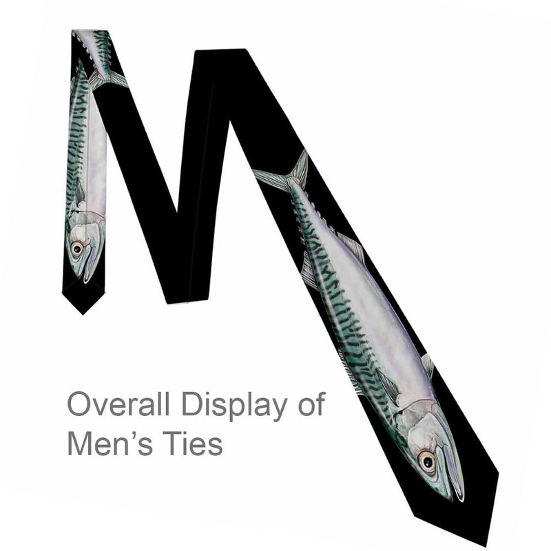 Yakuna Fish Men's Tie Mackerel Salmon Sea Artistic Features Men's