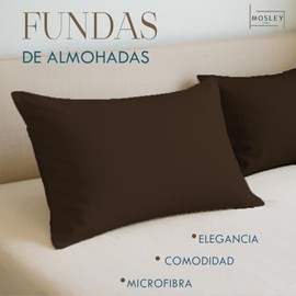 Mosley Fundas de Almohada de Microfibra Ligeras, súper Suaves, de fácil Cuidado 2 Piezas (King Size, Cafe)