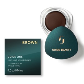 GUIDE BEAUTY GUIDE Line Luxe Long-Wear Brown Eyeliner Cream, Easy Tightlining & Winged Make-up, 0.14 oz. (Brown)
