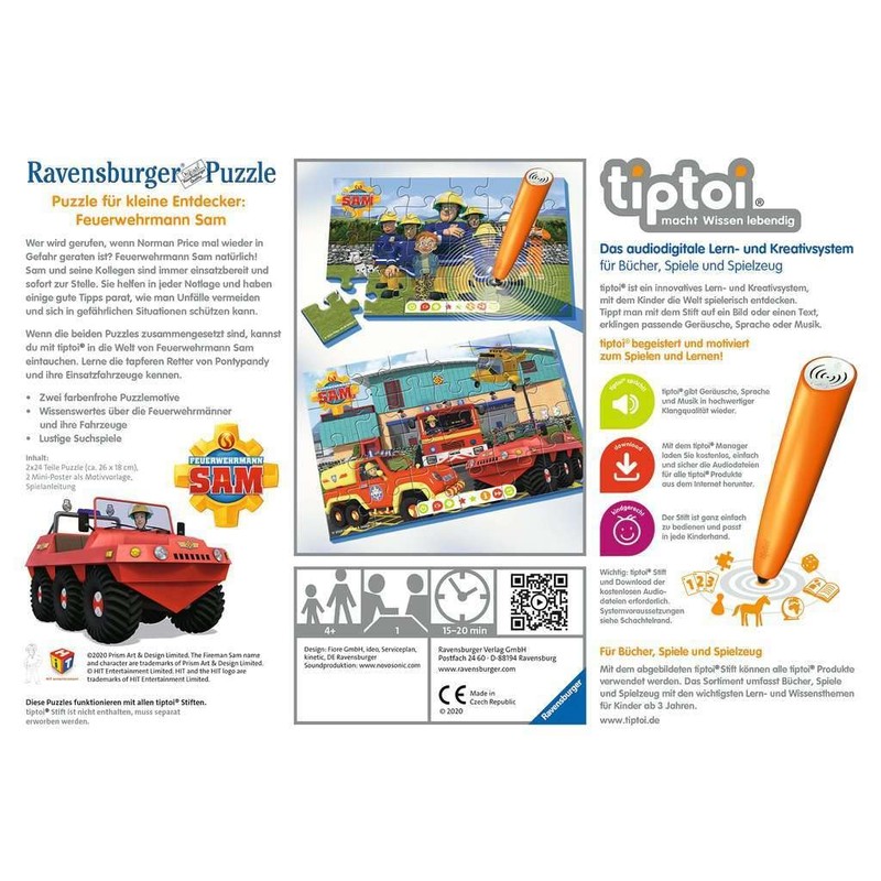 Ravensburger 00046 Tiptoi Puzzle for Little Explorers: Fireman Sam.