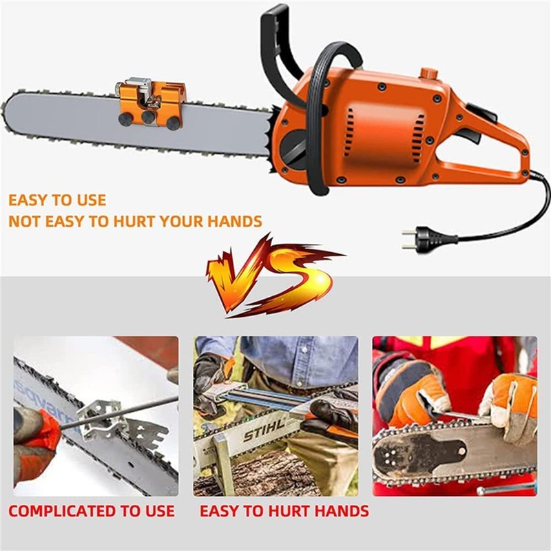 Chainsaw Sharpener, with 3PCS Carbide Cutter Portable Chain Saw Sharpener,
