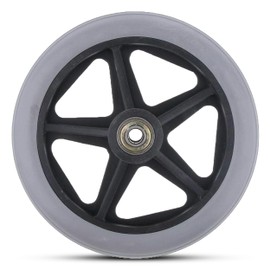 Healthline Walker Rollator Replacement Wheel – 8" Grey Tire HL450W – 1 Pack (Single Wheel) w/Bearings – Rear Position – Fits Select Drive, Medline, Healthline Rollators – Hub 27mm