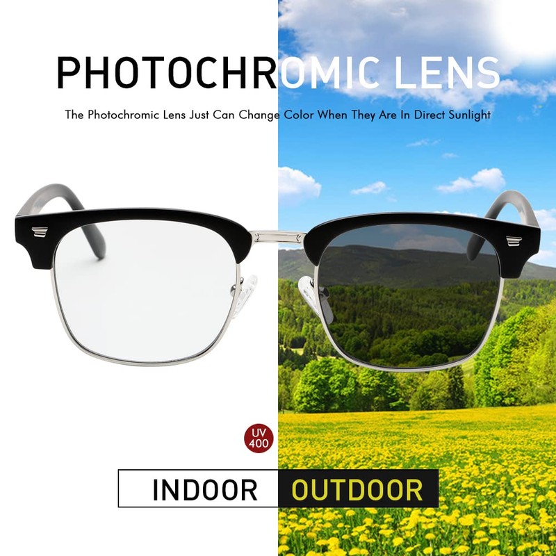 ZAMGIC Photochromic Sunglasses Blue Light Blocking Glasses for Men and