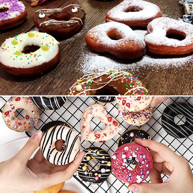 USJUTDOO 3 Pack Silicone Donut Pan for Baking Donut Maker,