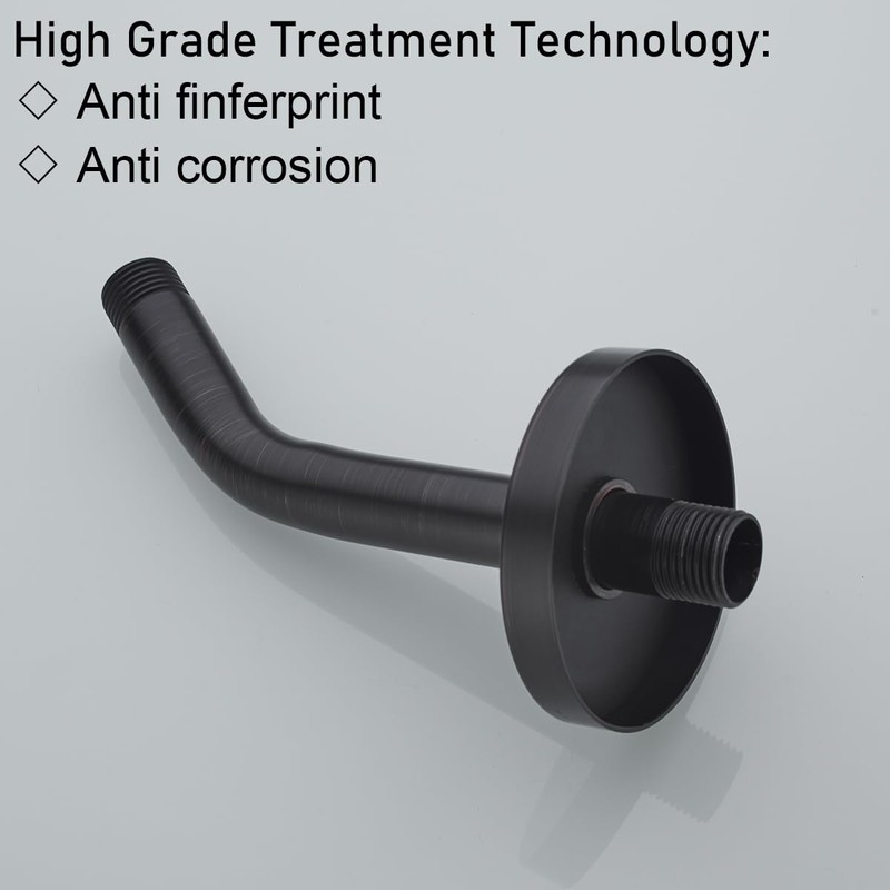 Shower Arm with Flange Oil Rubbed Bronze 6 Inches Wall