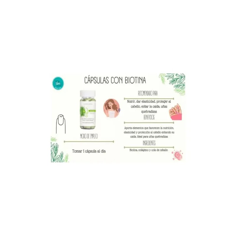 Biotina Cola Caballo Colágeno Piel Cabello Uñas 60 Cap Blen