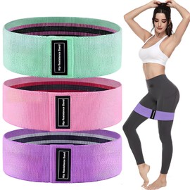 Bandas de Resistencia para Yoga, 3 Niveles De Resistencia Bandas Elásticas, Entrenamiento de Fuerza, para Ejercicios de Gluteos, Piernas y Pilates Fitness