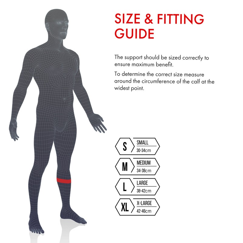 Vulkan Classic Calf/Shin Support, Large, 38 to 42 cm, Breathable