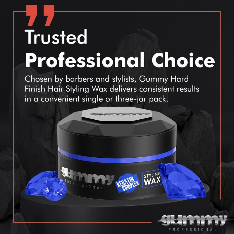 Gummy Professional Hard Finish Hair Wax - Maximum Hold Styling