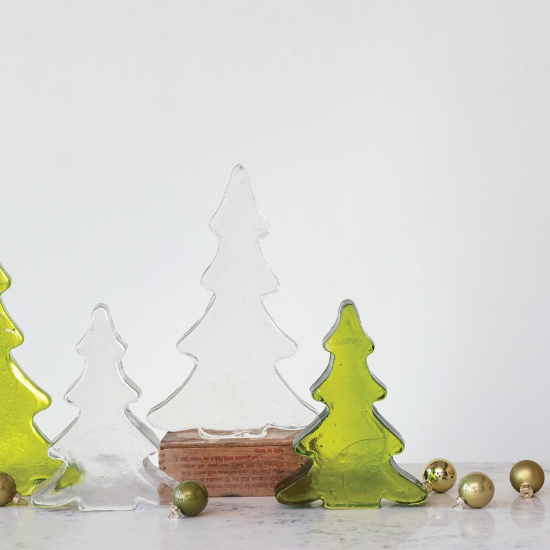Creative Co-Op Flat Glass Tree Decor, Clear
