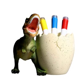Queen-b Dinosaur Pen Stand Pen Stand Cool Boy Desktop Storage Case Interior Desk Accessory Stationery Pencil Office Supplies Present (Green)