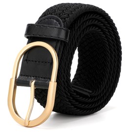 WHIPPY Braided Woven Stretch Belt Women Men Web Casual Unisex Mixed Color Woven Elastic Golf Belts for Jeans Pants M