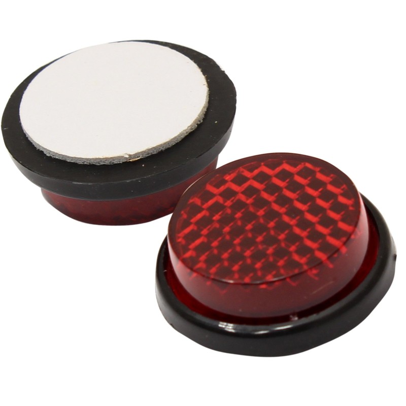 Ryde Round/Circular Motorcycle Safety Reflectors - Red
