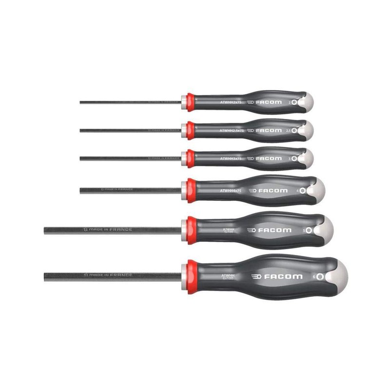 Facom ATWHH.JT6 Set of 6 PROTWIST Screwdrivers with Hexagonal Socket