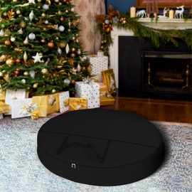 Covers & All Christmas Wreath Storage Bag 12 Oz with Carrying Handle & Dual Zipper - 100% Water Resistant Durable Material Storage Bag - Holiday Xmas Tear Resistant Bag (30" Dia x 7" H, Black)