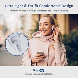 Wireless Headphones, Bluetooth 5.3 HiFi Stereo Headphones with LED Display, Waterproof in-Ear Headphones with Noise Cancelling for TV Laptop Phone Sport Workout