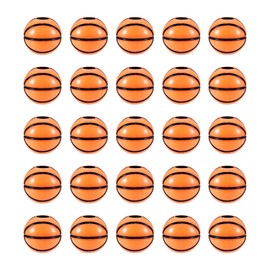 Mega Pet 50Pcs Craft Style Opaque Acrylic Beads Sport Goods Theme Basketball Acrylic Beads Ball Spacer Beads for DIY Bracelet Necklace Earring Key Chain Jewelry Crafts Making Hole 2mm
