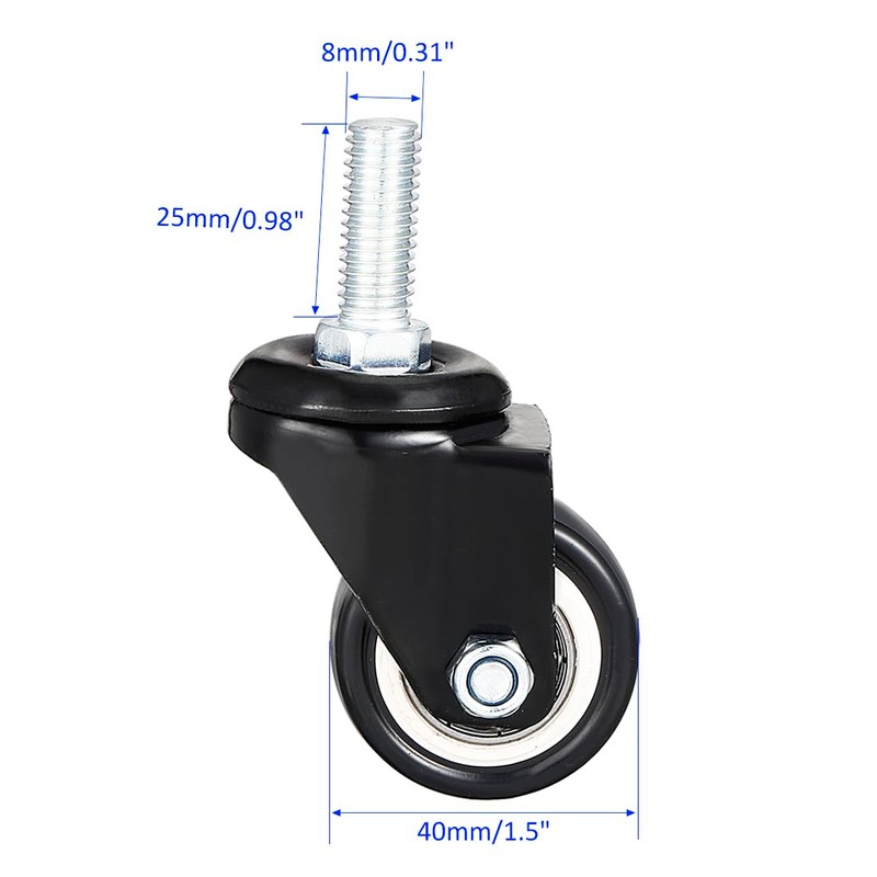 YOKIVE Threaded Stem Caster, Polyurethane Swivel Wheel Threaded Stem Casters,