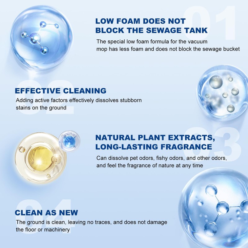 Nukisa 4pcs Floor Cleaning Solution Compatible With Tineco Cleaning Solution,