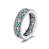 BOIGEGU 925 Sterling Silver Leaf Clover Dainty Inlaid Zircon Ring