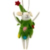 White Mouse Christmas Tree Ornament - Wool Party Mouse Dressed