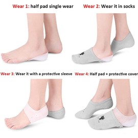 Dr.Pedi Height Increase Heels Cushion Insole, Gel Heel Invisible Height Elevators, Heal Dry Cracked Heels Arch Support Heel Protectors 2.5CM