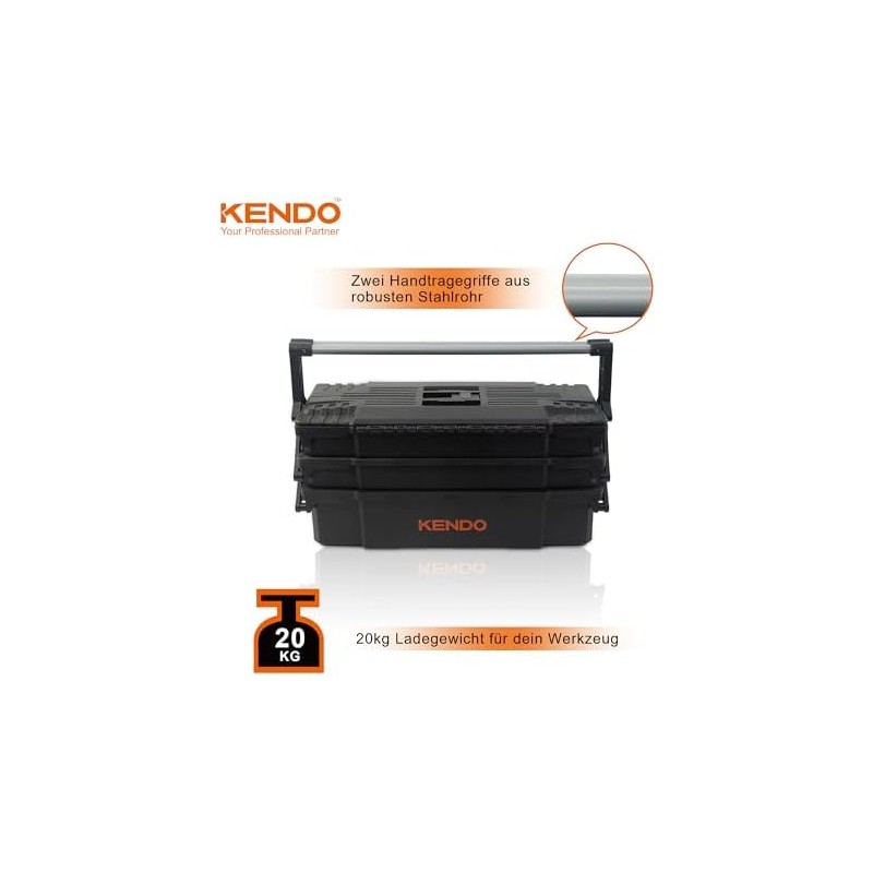 KENDO Caja de herramientas vacía de plástico ligera y extremadamente