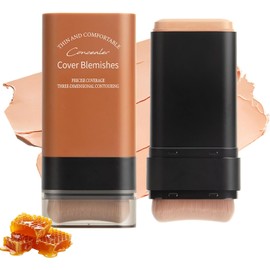 Generic Full Coverage Foundation Stick with Brush 2 in 1, Concealer Stick, Foundation Cream Balm, Waterproof & Moisturizing, Pink