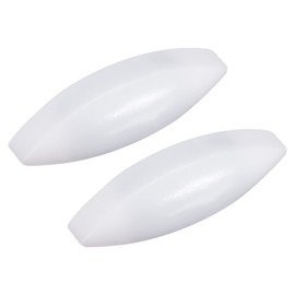 MECCANIXITY Magnetic Stirrer Mixer Stir Bar Rod 30mm(1.18") x10mm Olive Shape Coating Magnet White for Laboratory 2Pcs