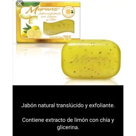 Jabón Barra Murano Limón Chía Natural Hipoalergénico 150g