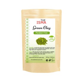 Moroccan Clays Ghassoul Powder, Green Clay, Red Clay and White Clay of Sizes 100g and 200g for Cleansing Facial and Hair mask (100g, Green Clay)