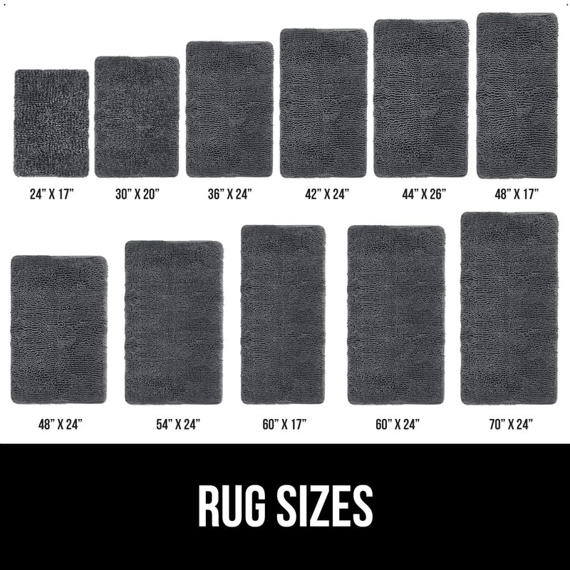 GORILLA GRIP Bath Rug Mat 30x20, Thick Soft Absorbent Chenille,