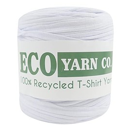 White Recycled Cotton Jersey T-Shirt Yarn, 120m (700g)