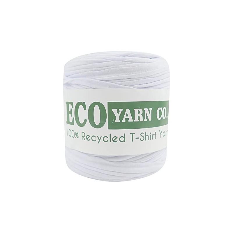 White Recycled Cotton Jersey T-Shirt Yarn, 120m (700g)