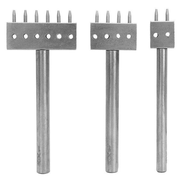 Leather Sewing Tool with Different Zinc Heads, 3-Piece Hole Punch,
