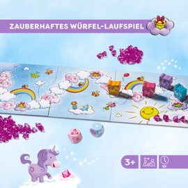 HABA Unicorn Glitter Happiness - The Cloud Treasure - Enchanting Collectible Game for Children from 3 Years with 60 Cloud Crystals and 4 Unicorns - 2012230001