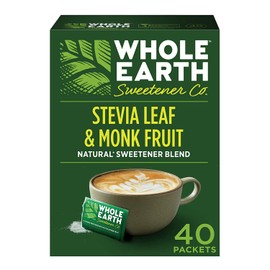 Whole Earth Sweetener, Nature Sweet Stevia and Monk Fruit Blend, 40-Count, 3 Pack