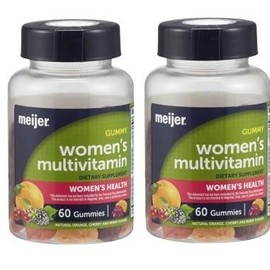 Kasa Style Meijer Women's Multivitamin Gummies, Tropical Fruit Flavors Made from Natural Flavors, 2 Pack of 60 Count, 2 Month Supply